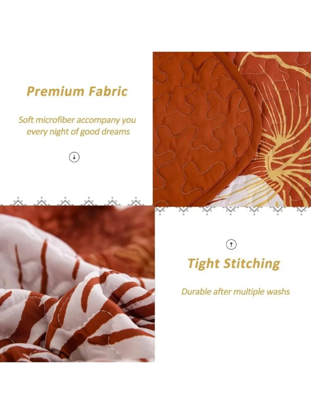 California King Floral Quilt Bedding Set - 3 Piece Fall Bedspread for Cozy Decor